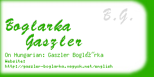 boglarka gaszler business card